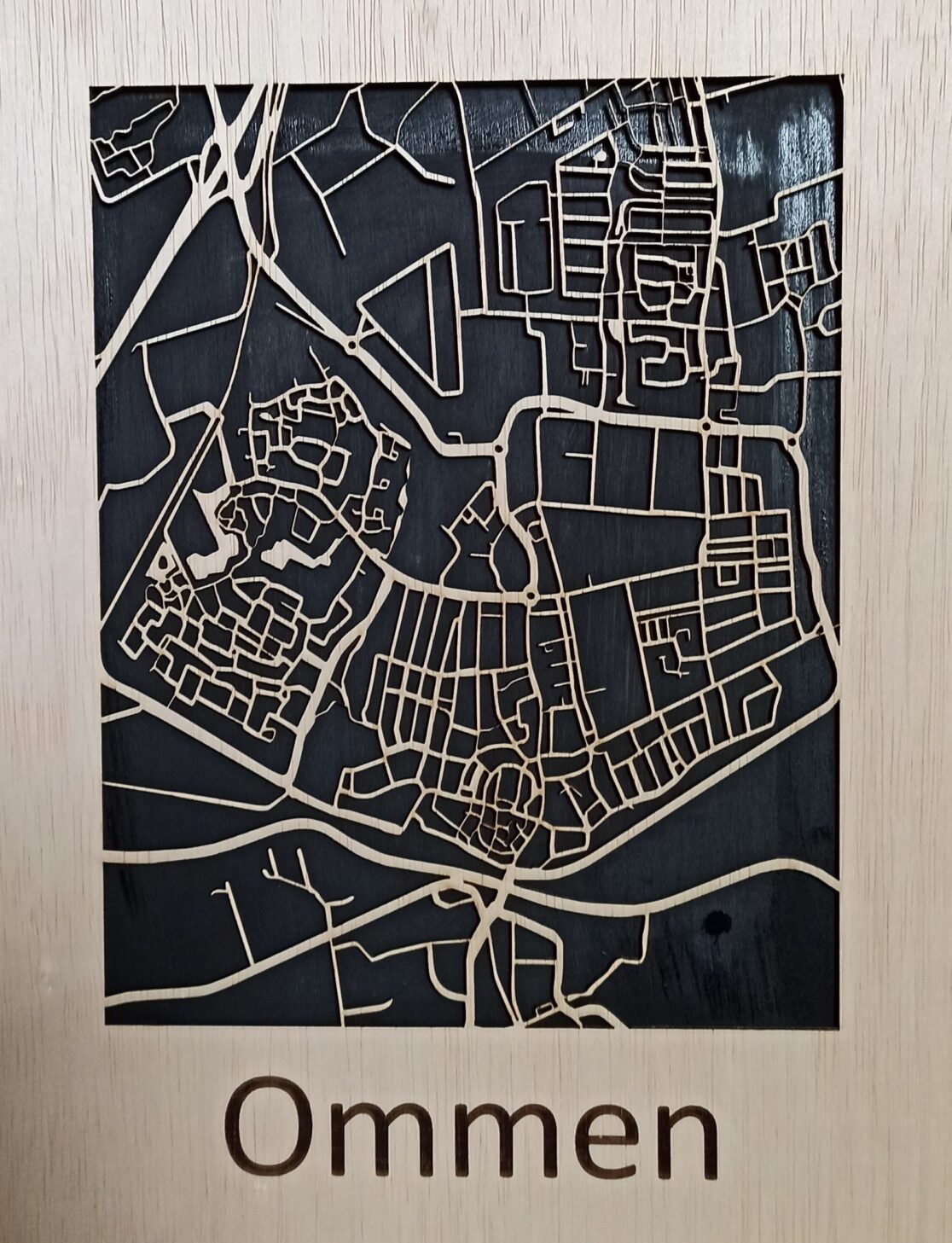 houten stadskaart Ommen