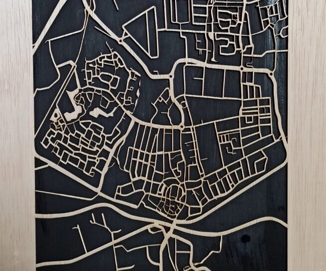 houten stadskaart Ommen