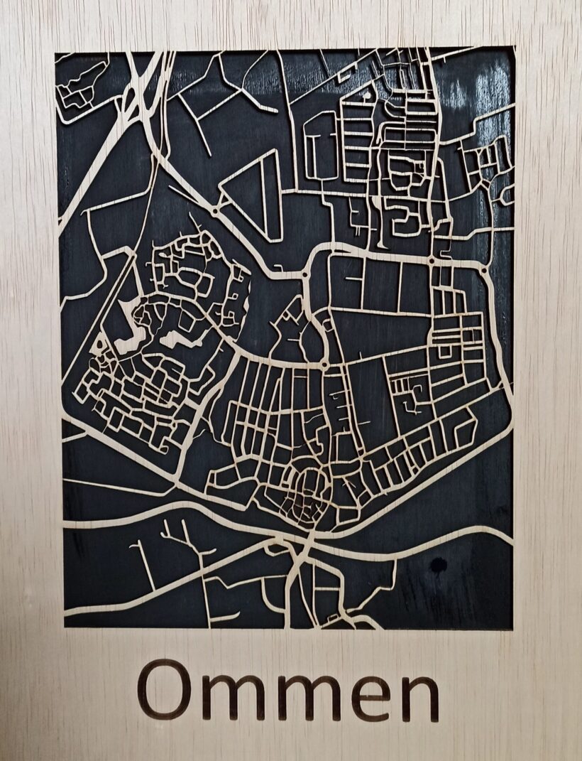 houten stadskaart Ommen