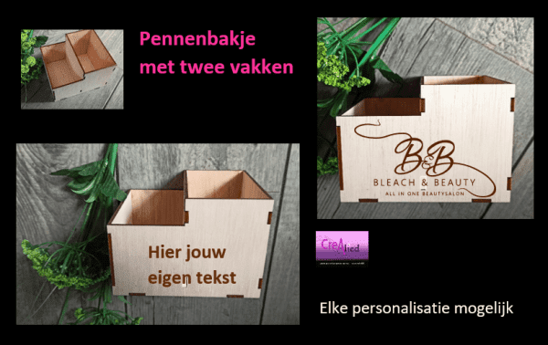 Pennenbakje met 2 vakken